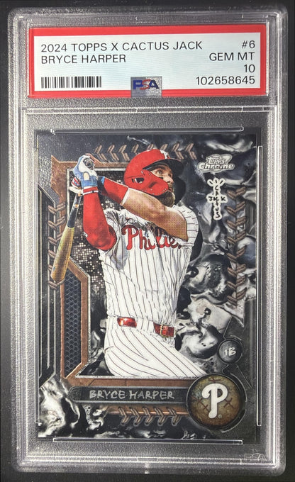 2024 Topps Chrome x Cactus Jack Bryce Harper #6 PSA 10