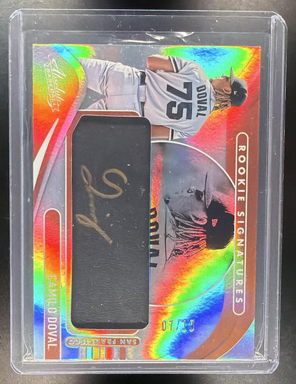 2022 Panini Absolute Baseball Camilo Doval  #162 Rookie Signatures 07/10