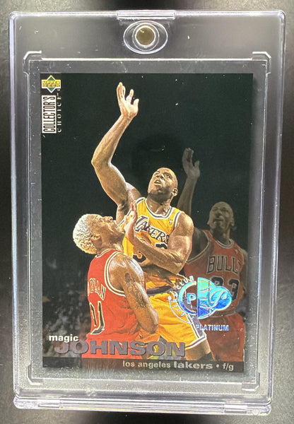 1995 Upper Deck Collector's Choice Magic Johnson #T1 1996 Debut Player's Club Platinum
