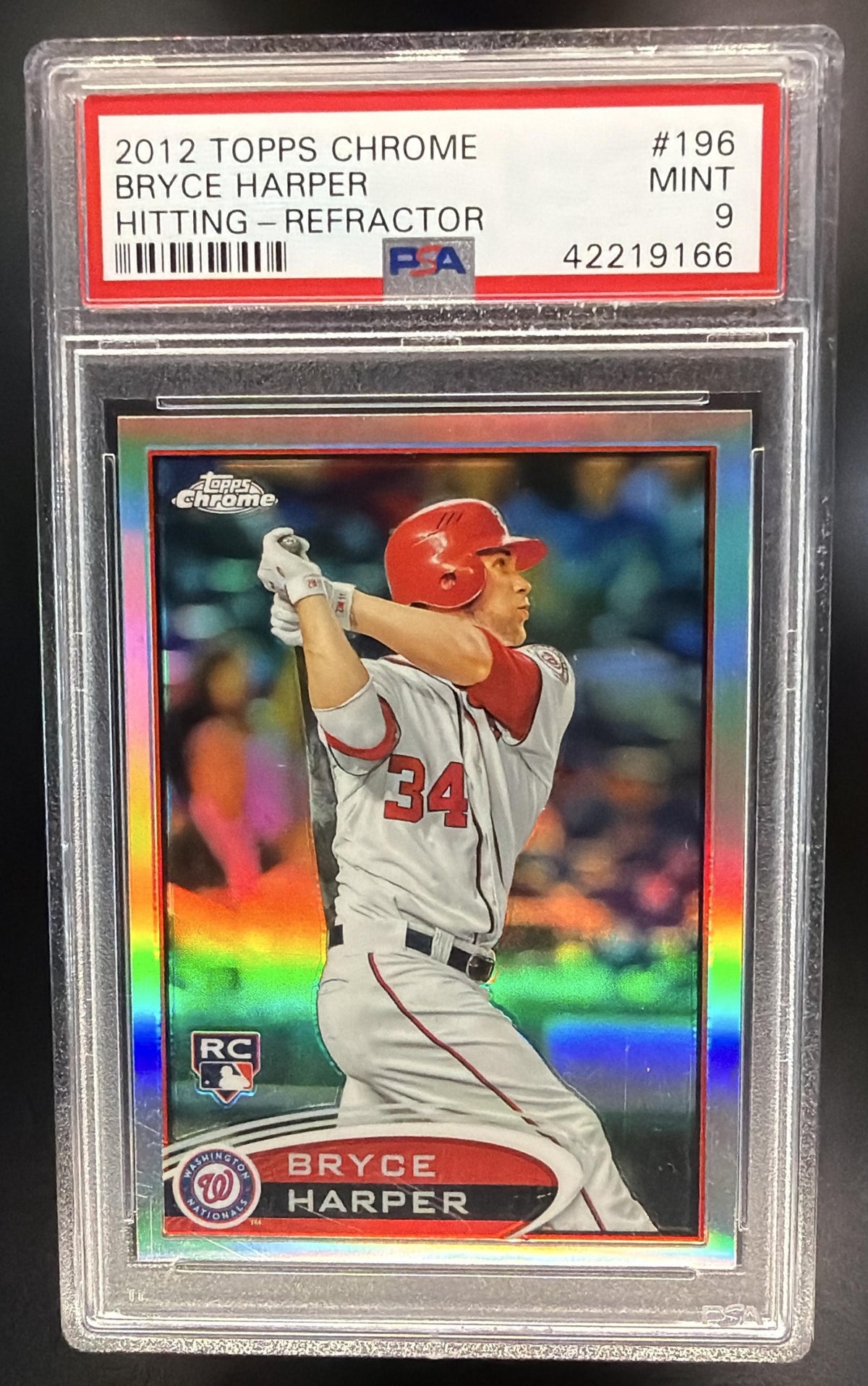 2012 Topps Chrome Bryce Harper #196 Refractor RC PSA 9