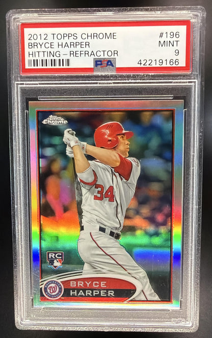2012 Topps Chrome Bryce Harper #196 Refractor RC PSA 9