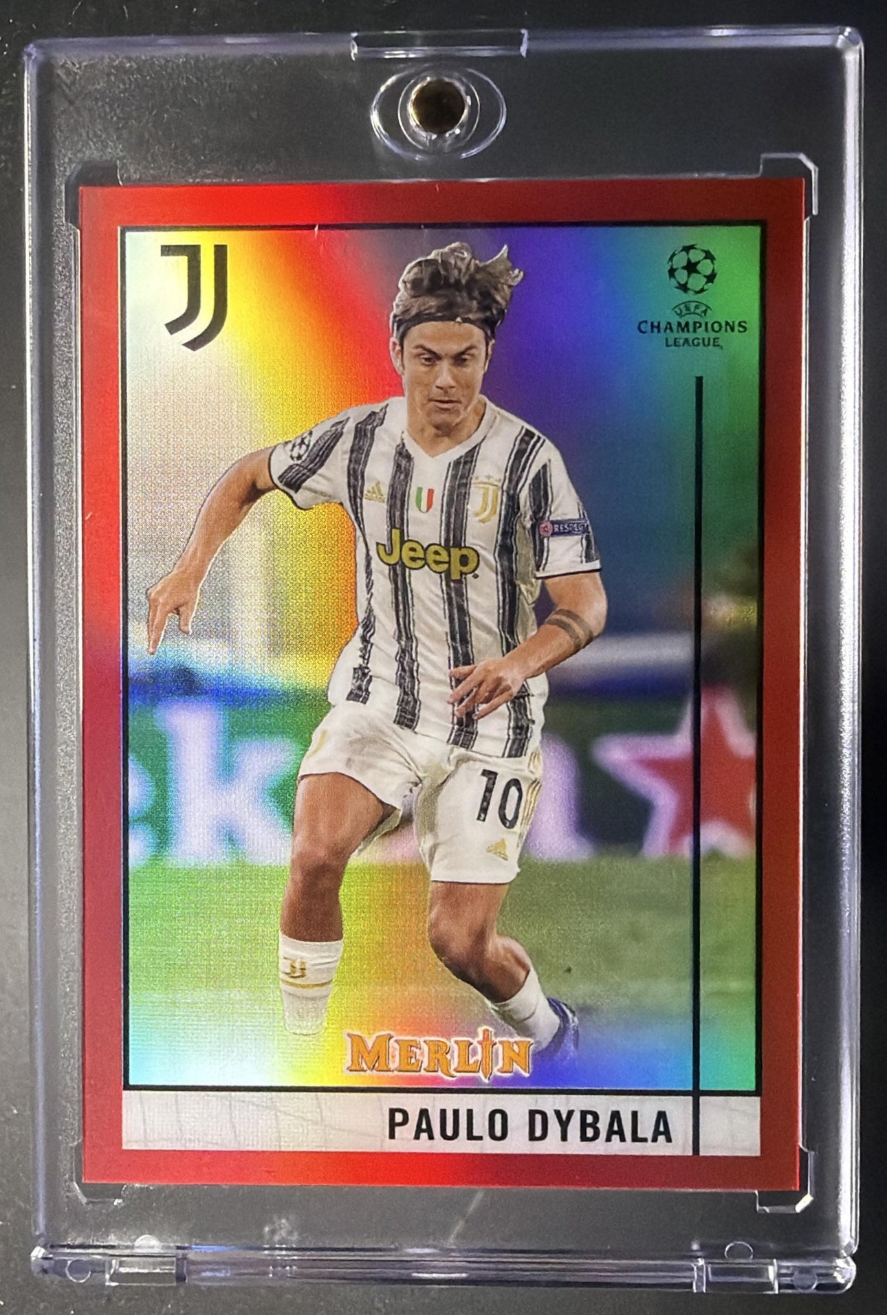 2020-21 Topps Merlin Chrome UEFA Champions League Paulo Dybala #54 Red 6/10