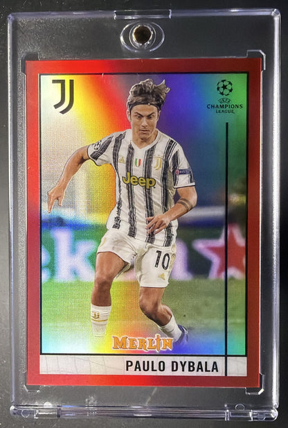 2020-21 Topps Merlin Chrome UEFA Champions League Paulo Dybala #54 Red 6/10