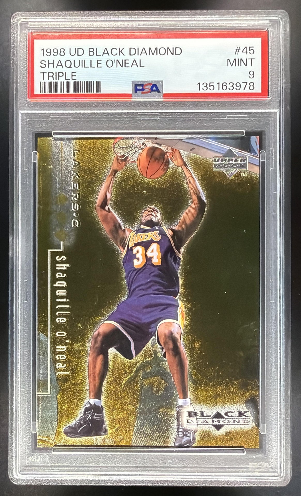 1998-99 Upper Deck Black Diamond Shaquille O'Neal #45 /1500 PSA 9