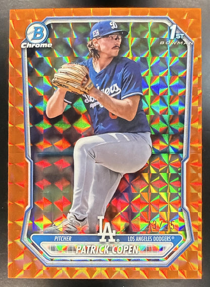2026 Bowman Patrick Copen #BCP-138 Chrome Orange Geometric Refractor 23/25 1st Prospect