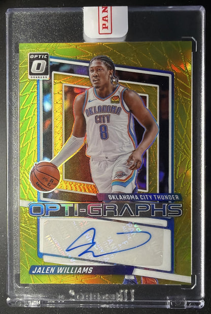 2023-24 Panini Donruss Optic Jalen Williams #TBD Opti Graphs Gold 9/10 Auto