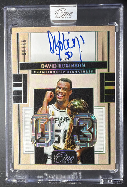 2024 Panini One and One David Robinson #8 One and One Championship Signatures 99/99 Auto