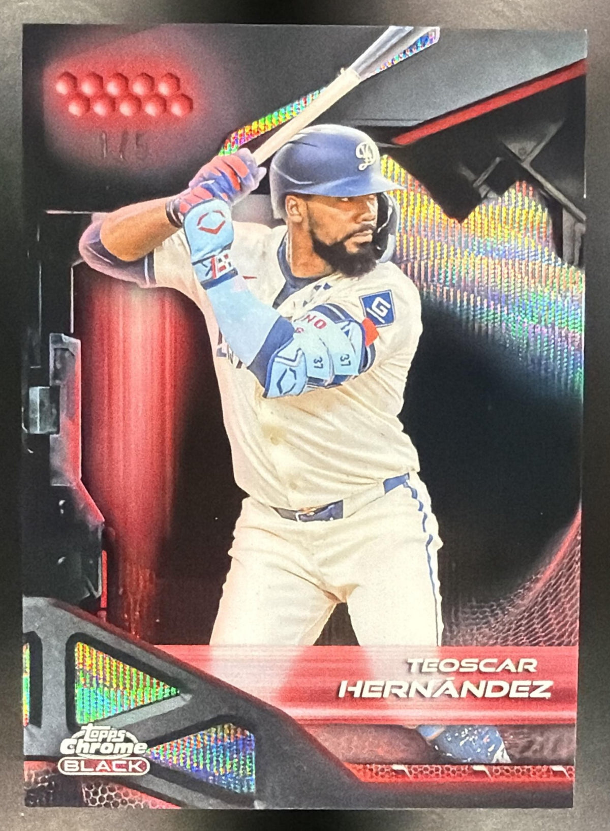 2026 Topps Chrome Black Teoscar Hernandez #20 Red 1/5