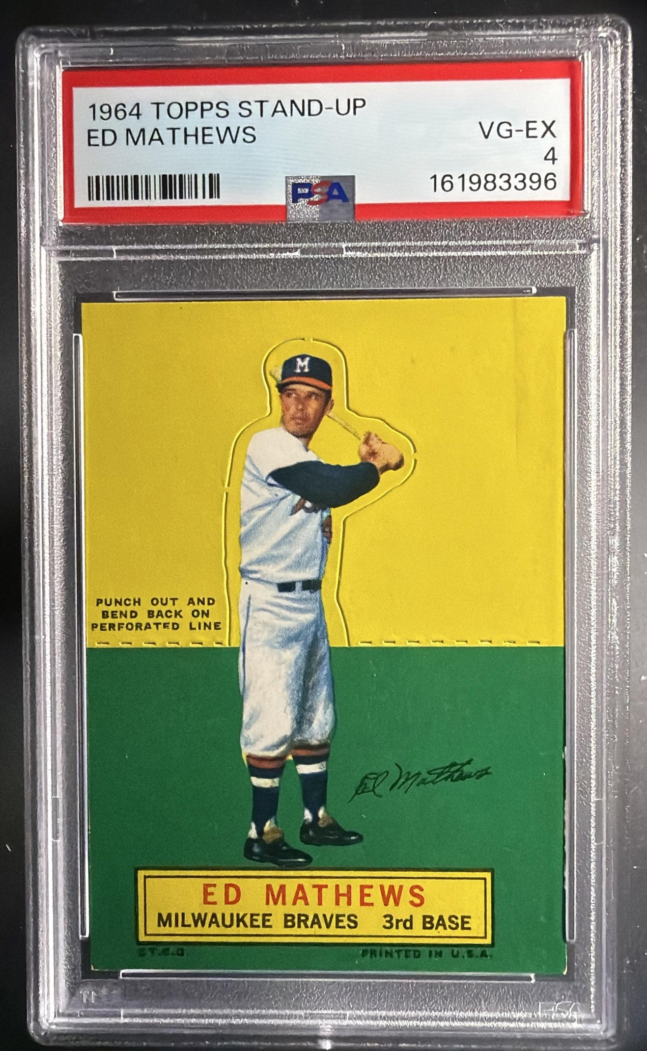 1964 Topps Ed Mathews Stand-Up #35 PSA 4