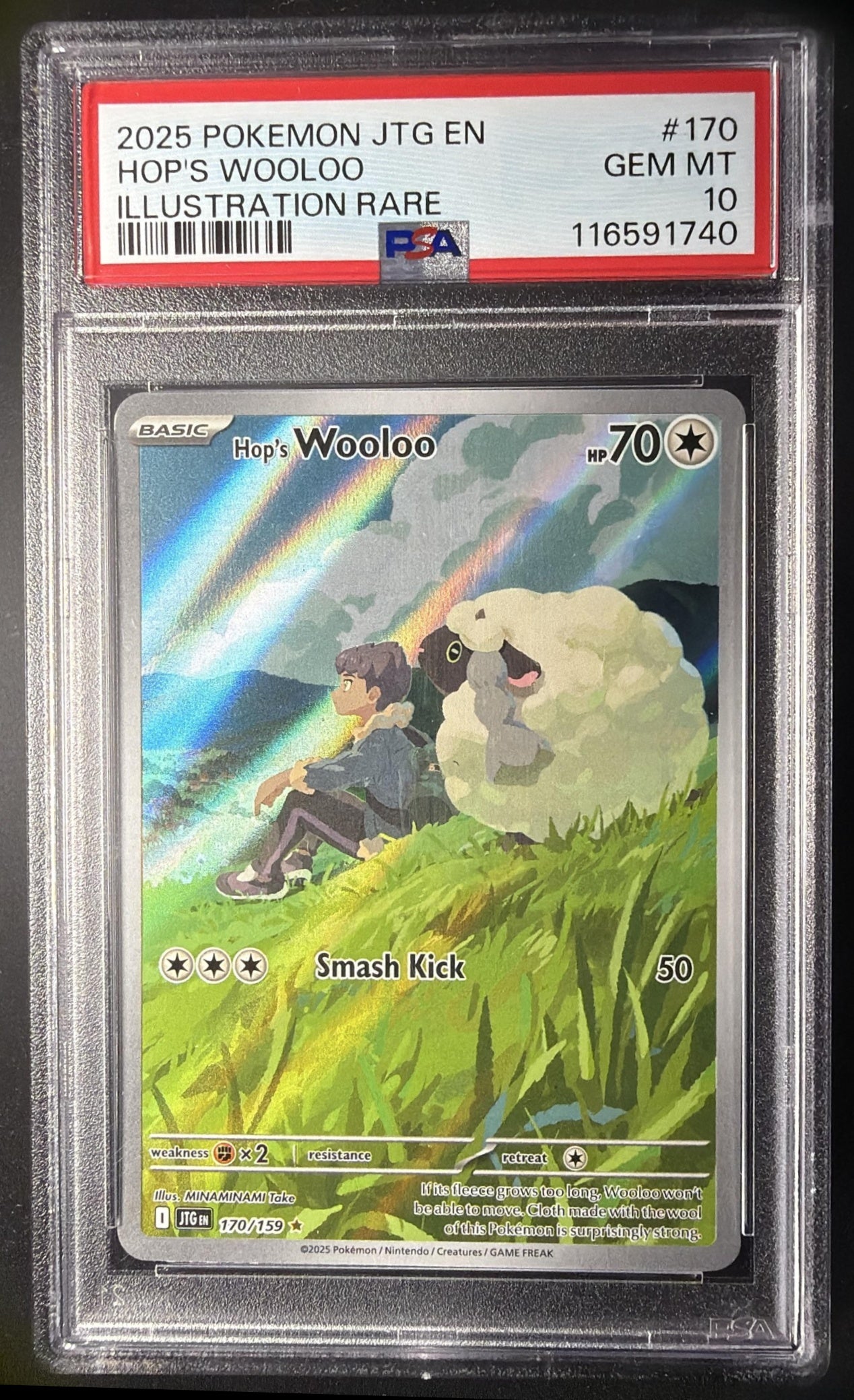 2025 Pokemon Journey Together Hop's Wooloo #170/159 PSA 10