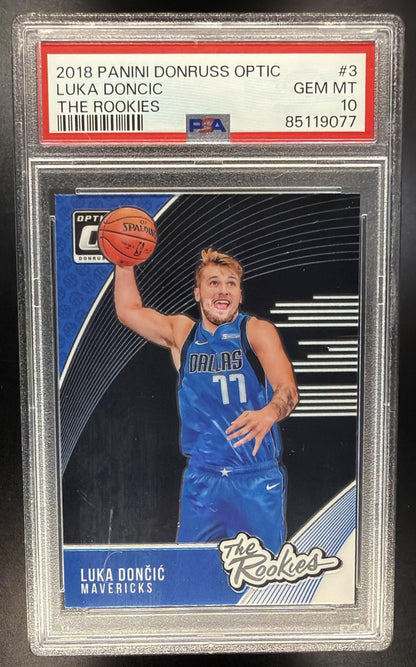 2018-19 Panini Donruss Optic Luka Doncic #3 The Rookies RC PSA 10