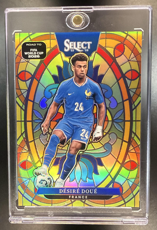 2025-26 Panini Select Road to FIFA World Cup Desire Doue #9 Stained Glass