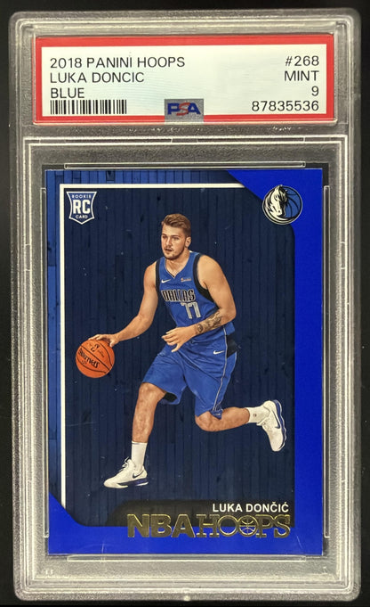 2018-19 Panini Hoops Luka Doncic #268 Blue RC PSA 9
