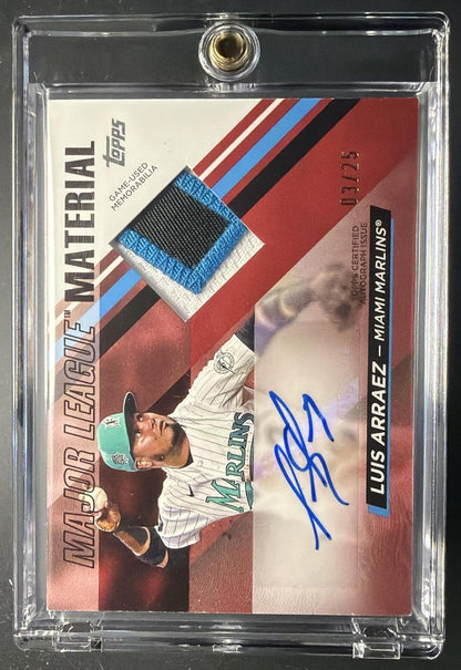 2024 Topps Luis Arraez #MLMA2-LA Major League Material Auto Relics Series Two Red /25 MEM