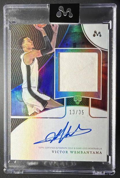 2023-24 Topps Mercury Victor Wembanyama #WAR-3 Rookie Patch Auto 13/35 1000PT Game