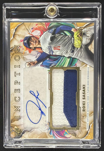 2025 Topps Inception Roki Sasaki #IAPC-RS Auto Patches Gold 24/50 MEM RC