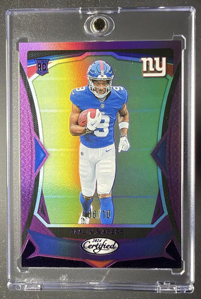 2024 Panini Certified Malik Nabers #105 Rookies Purple Mirror /10 RC