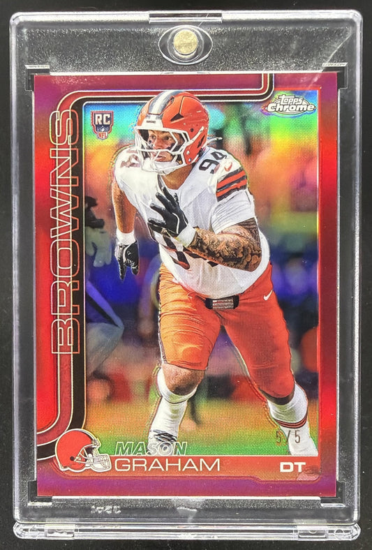 2025 Topps Chrome Sapphire Mason Graham #302 Red Refractor 5/5 RC