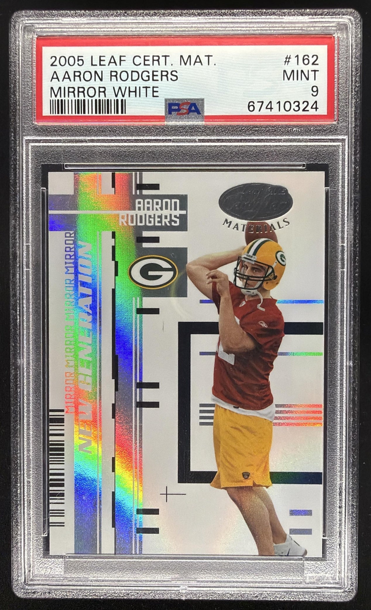 2005 Leaf Certified Materials Aaron Rodgers #162 Mirror White /150 RC PSA 9