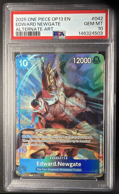 2025 One Piece Carrying On His Will Edward.Newgate #OP13-042 Alternate Art SP PSA 10