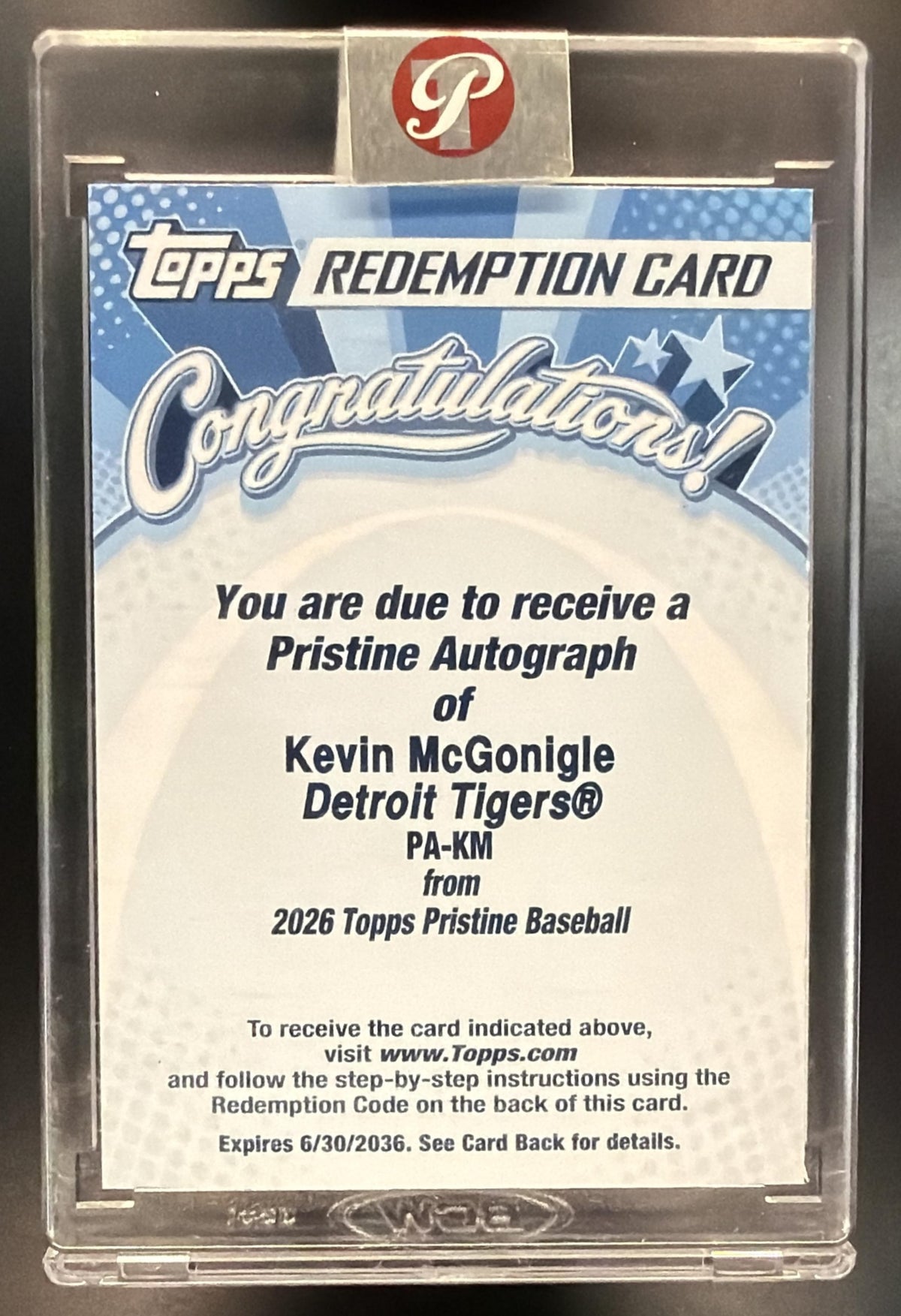 2026 Topps Pristine Kevin McGonigle #PA-KM Auto RC
