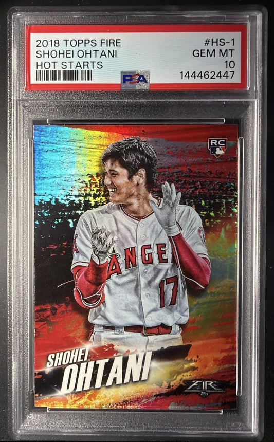 2018 Topps Fire Shohei Ohtani #HS-1 Hot Starts RC Rookie PSA 10