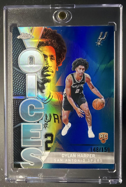 2025-26 Topps Chrome Dylan Harper #VS-7 Voices Blue Refractor 18/150 RC