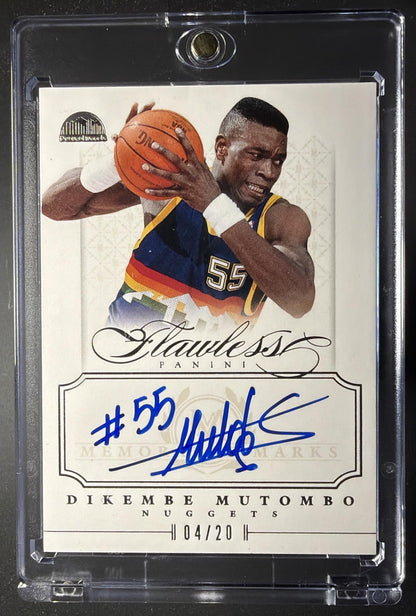 2012-13 Panini Flawless Dikembe Mutombo #16 Memorable Marks /20 Auto