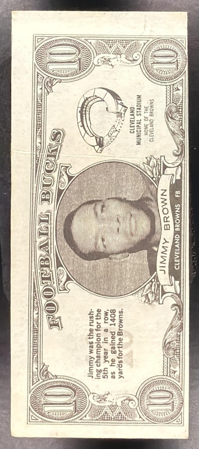 1959 Topps Jimmy Brown #10 Football Bucks