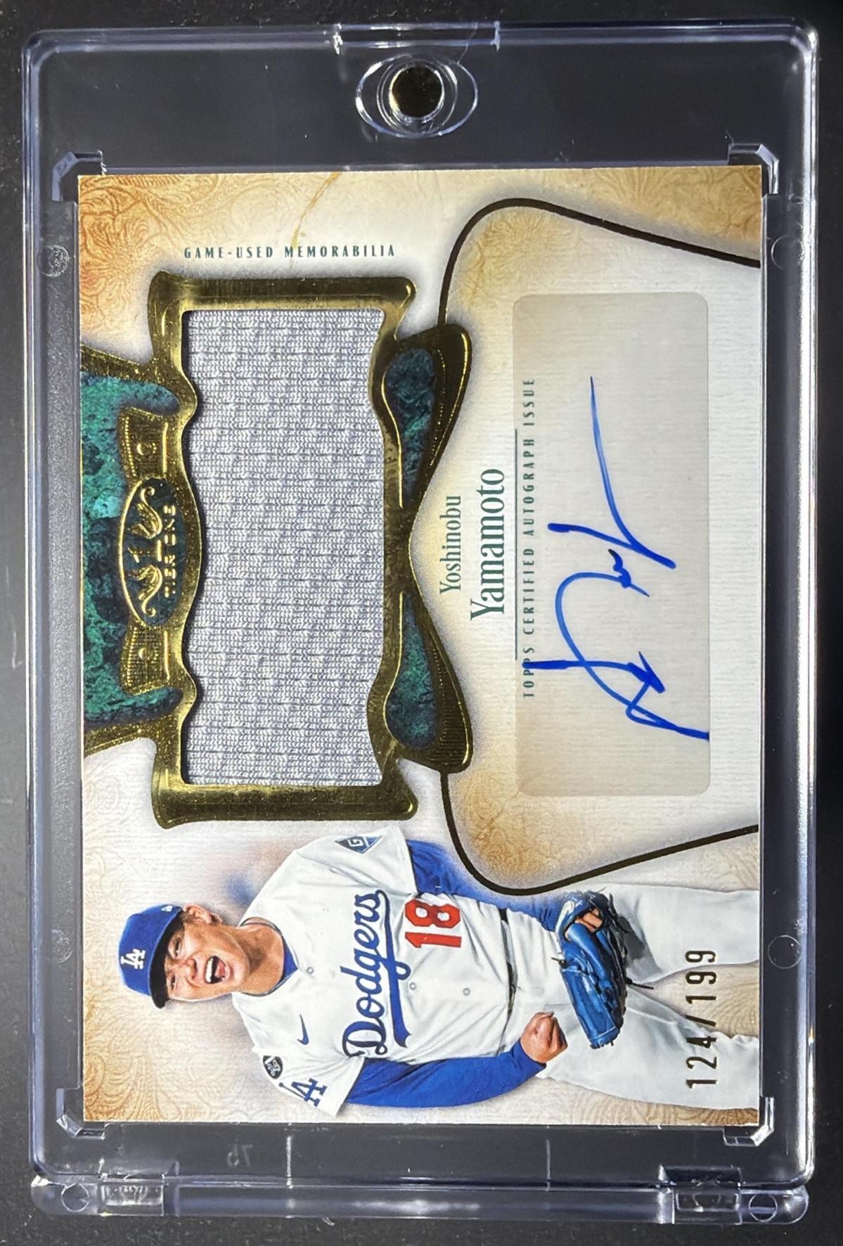 2026 Topps Tier One Yoshinobu Yamamoto #AT1JR-YY Auto Patch 124/199