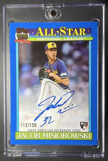 2026 Topps Series 2 Jacob Misiorowski #91AS-JMI 1991 All-Star Auto Blue /150 RC