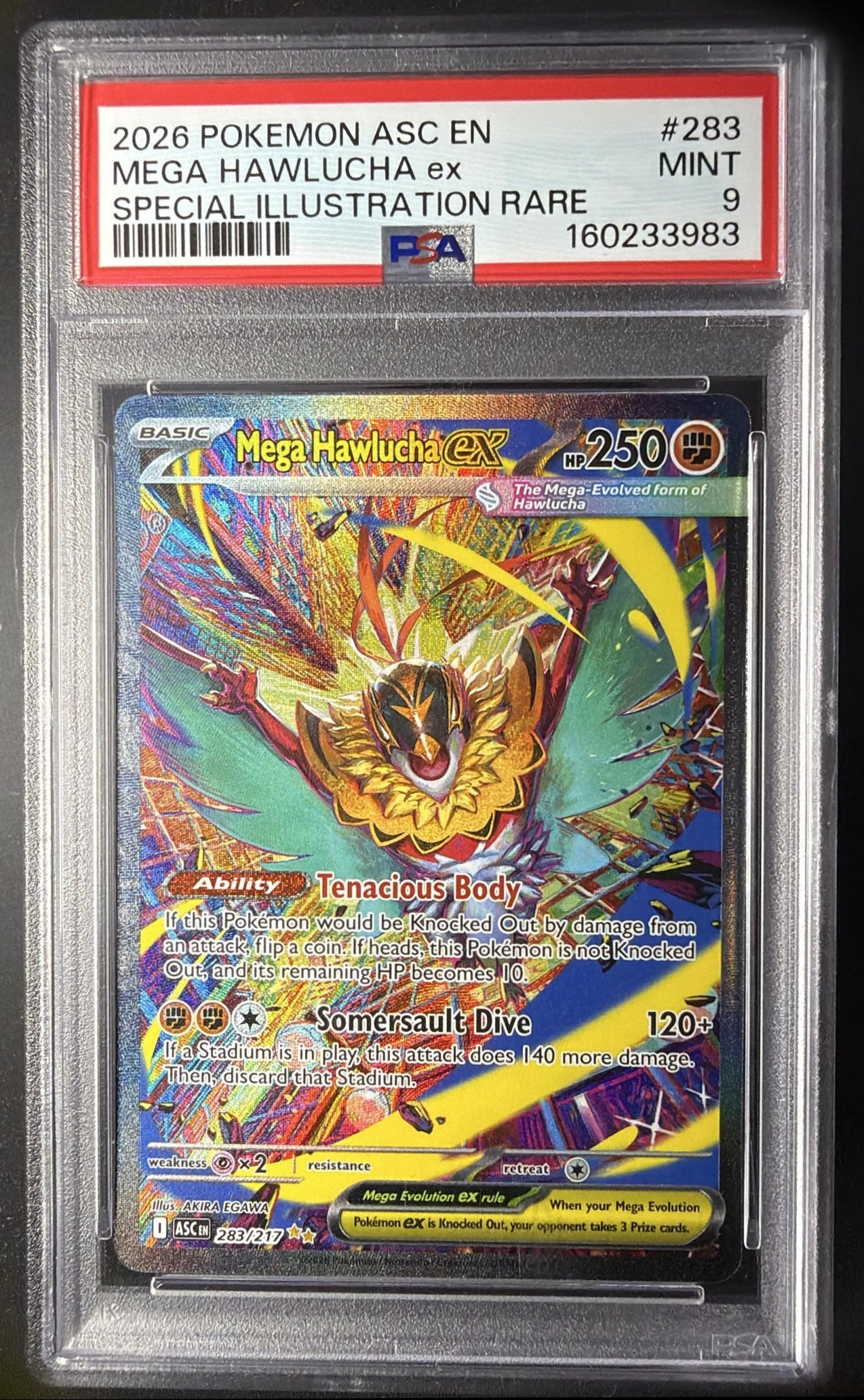 2026 Pokemon Ascended Heroes Mega Hawlucha ex #283/217 Special Illustration Rare PSA 9