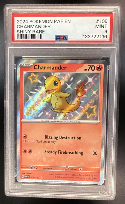2024 Pokemon Paldean Fates Shiny Charmander 109/091 PSA 9