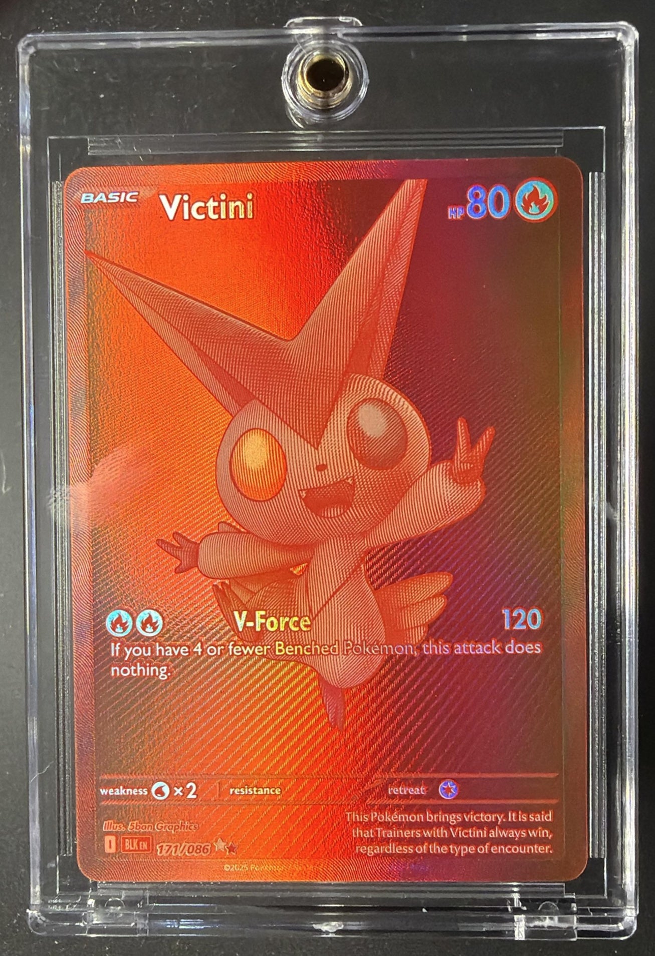 2025 Pokemon Black Bolt Victini #171/086 Black Bolt and White Rare