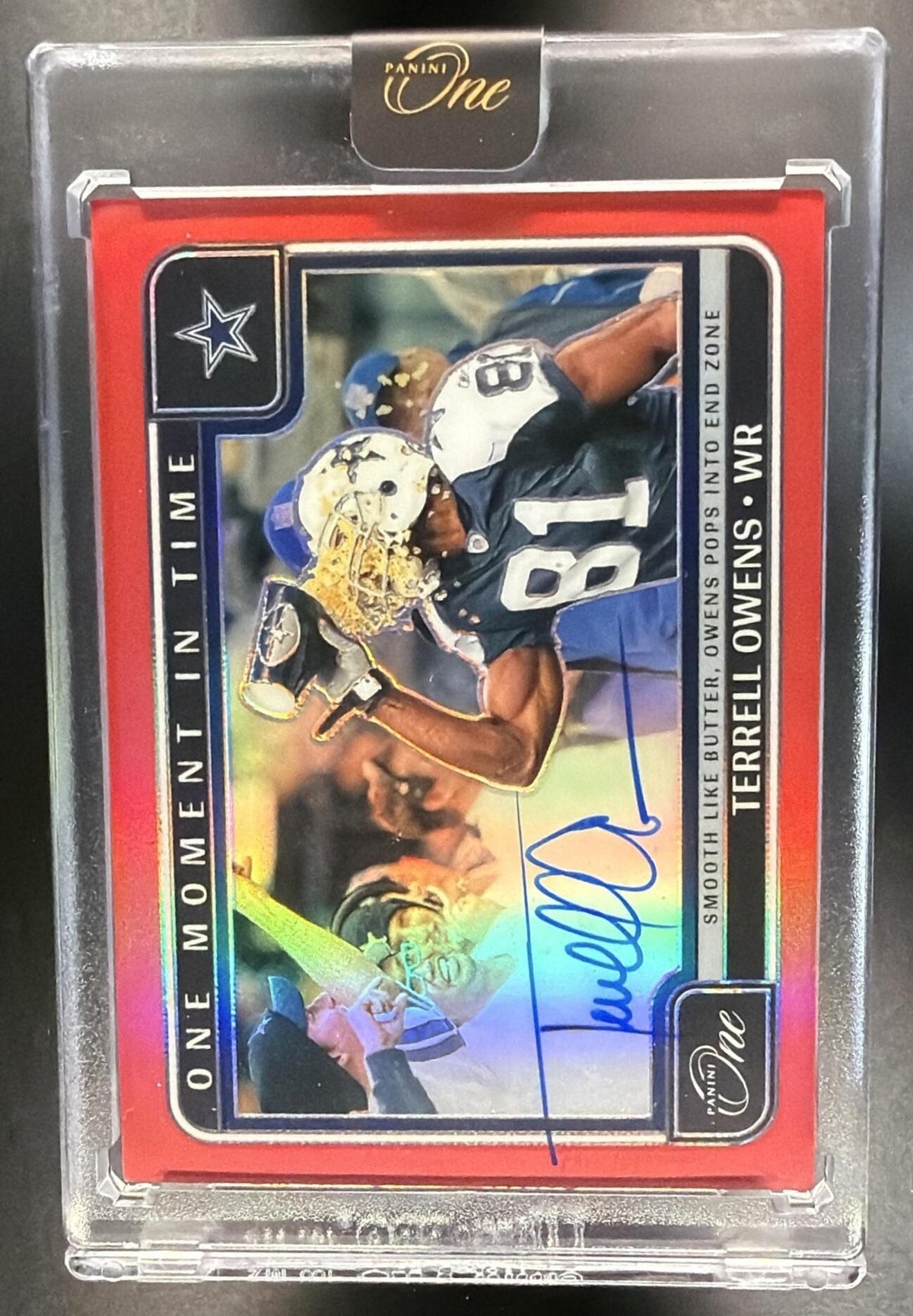 2024 Panini One Terrell Owens #386 Moment in Time Auto Red 17/60