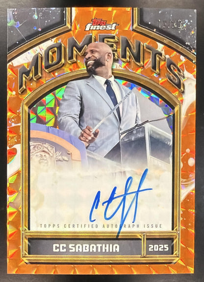 2026 Topps Finest Baseball CC Sabathia #FMA-CC Finest Moments Auto Orange Geometric 12/25