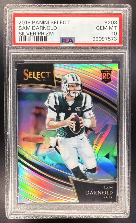 2018 Panini Select Sam Darnold #203 Silver Prizm Field Level RC PSA 10