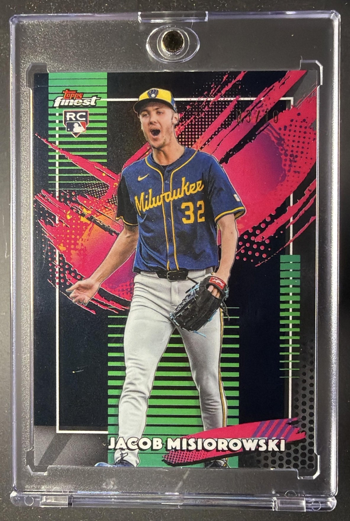 2026 Topps Finest Jacob Misiorowski #218 Rare Black Refractor 1/10 RC