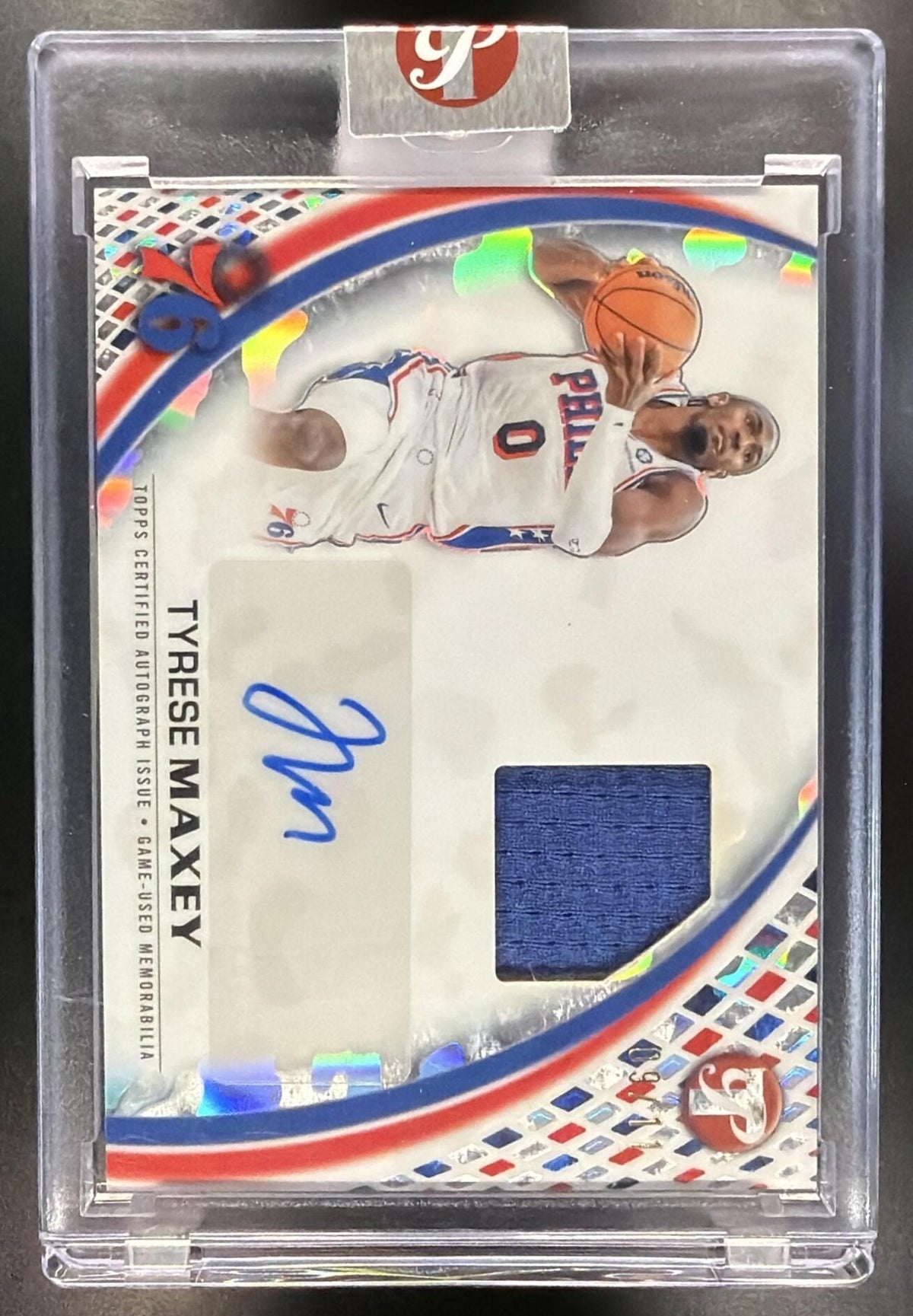 2025-26 Topps Pristine Tyrese Maxey #PPA-TMA Pieces Auto Patch 9/111st Day Issue