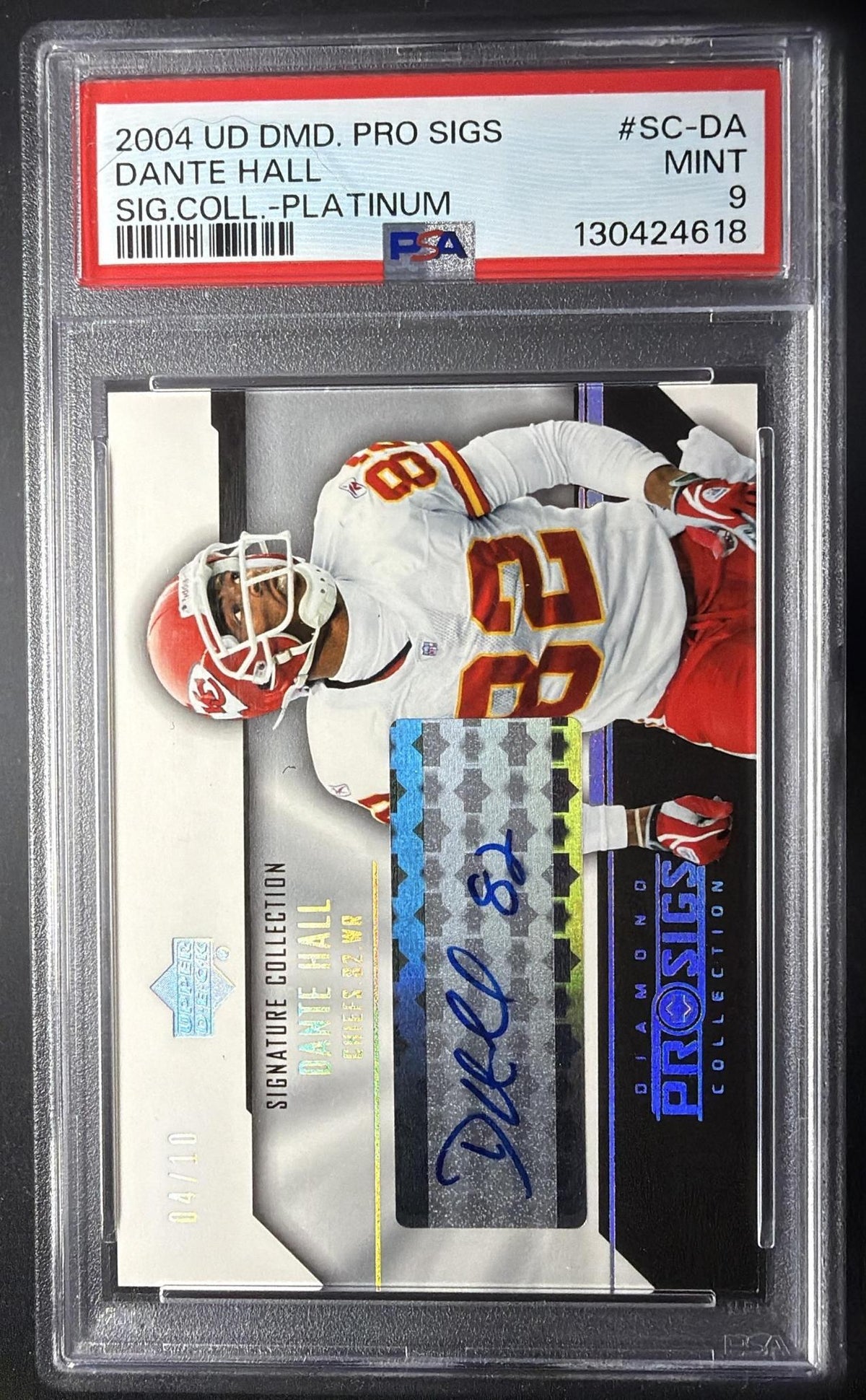 2004 Upper Deck Diamond Pro Sigs Dante Hall #SC-DA Platinum /10 Auto PSA 9