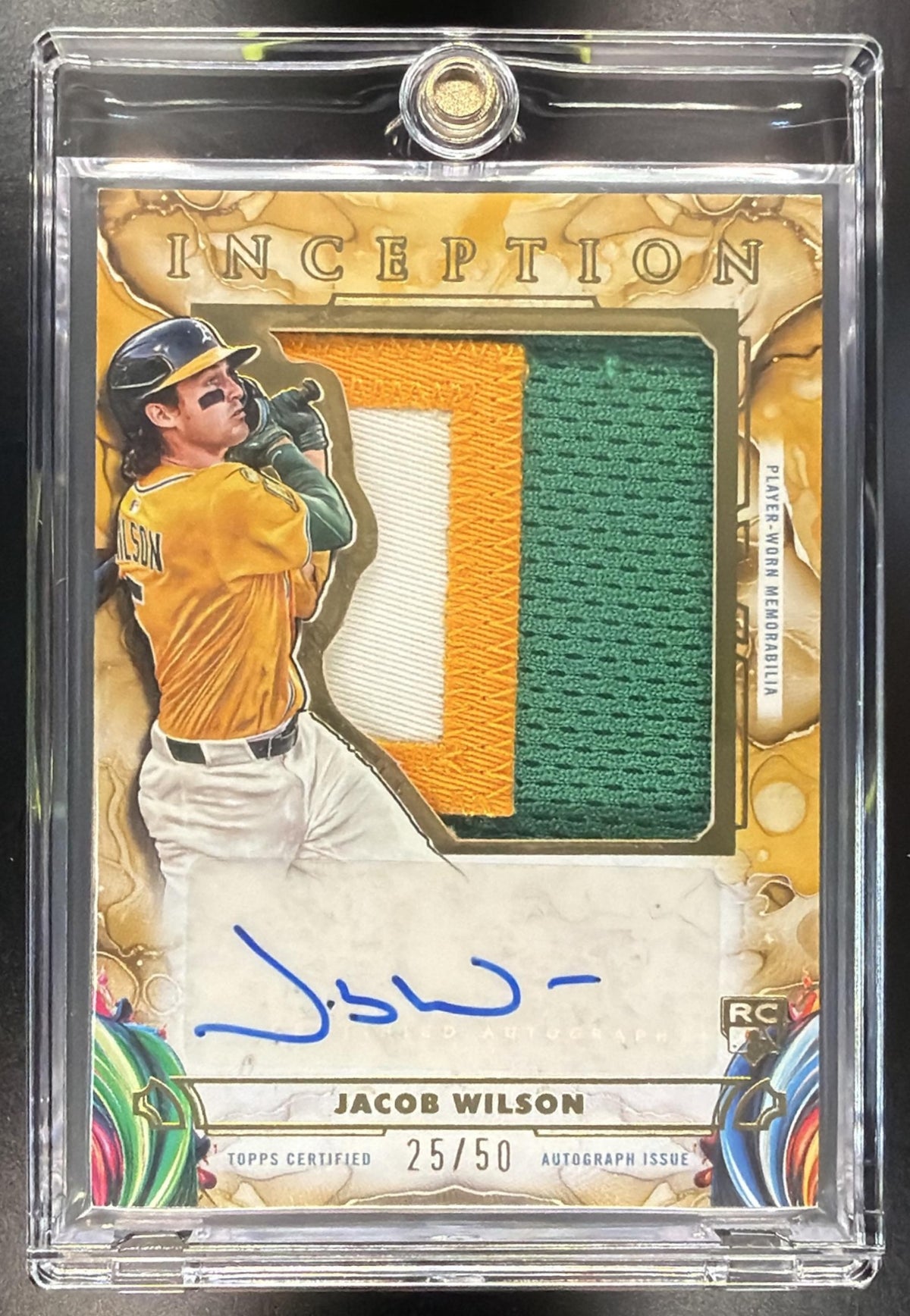 2025 Topps Inception Jacob Wilson #IAJP-JWI Auto Jumbo Patch Gold 25/50 RC