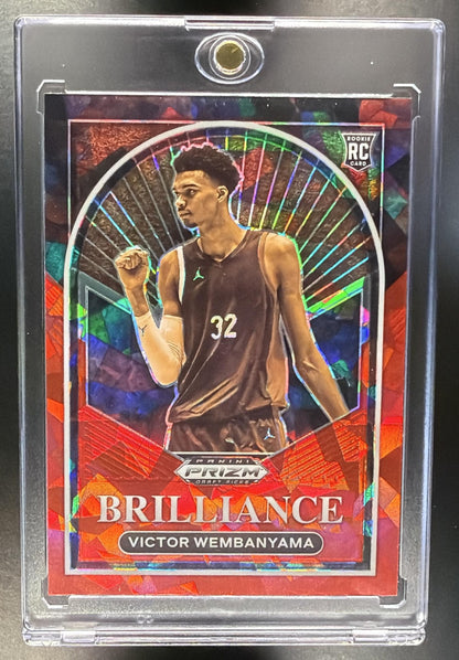2023-24 Panini Prizm Draft Picks Victor Wembanyama #1 Brilliance Red Ice RC