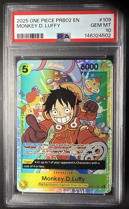 2024 One Piece 500 Years in the Future Monkey D. Luffy #OP07-109 Super Rare PSA 10