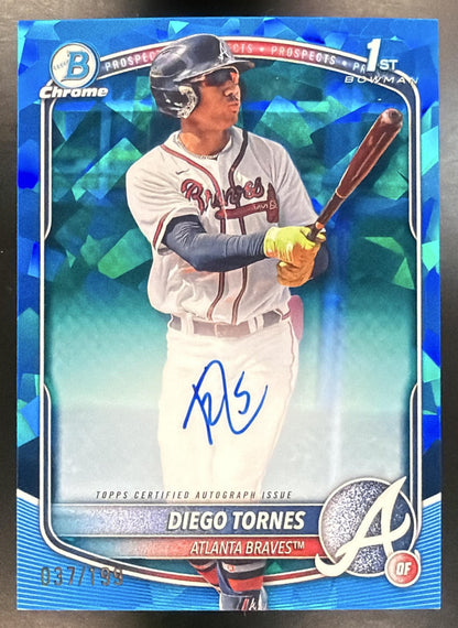 2025 Bowman Chrome Sapphire Diego Tornes #CPSA-DT Auto 37/199 1st Prospect