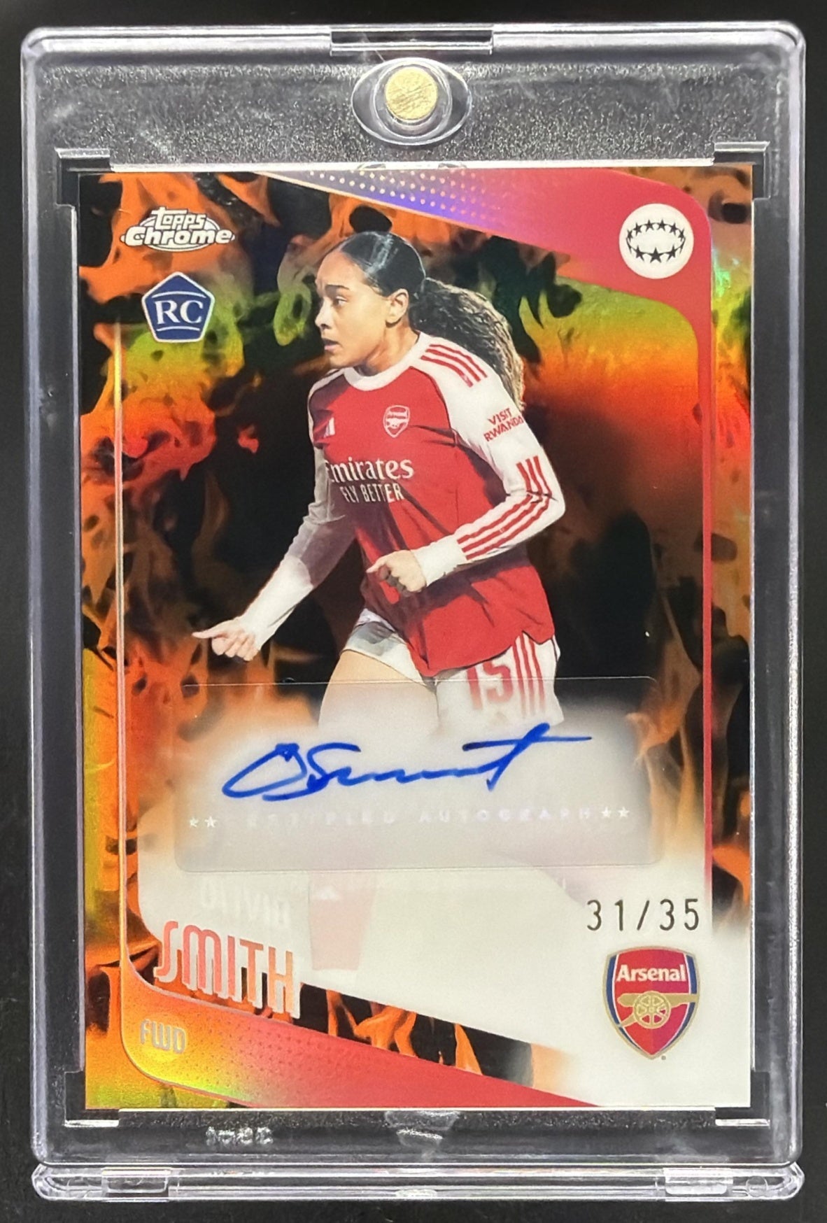 2025 Topps Chrome UEFA Women's Champion's League Olivia Smith Auto #16 /35 RC
