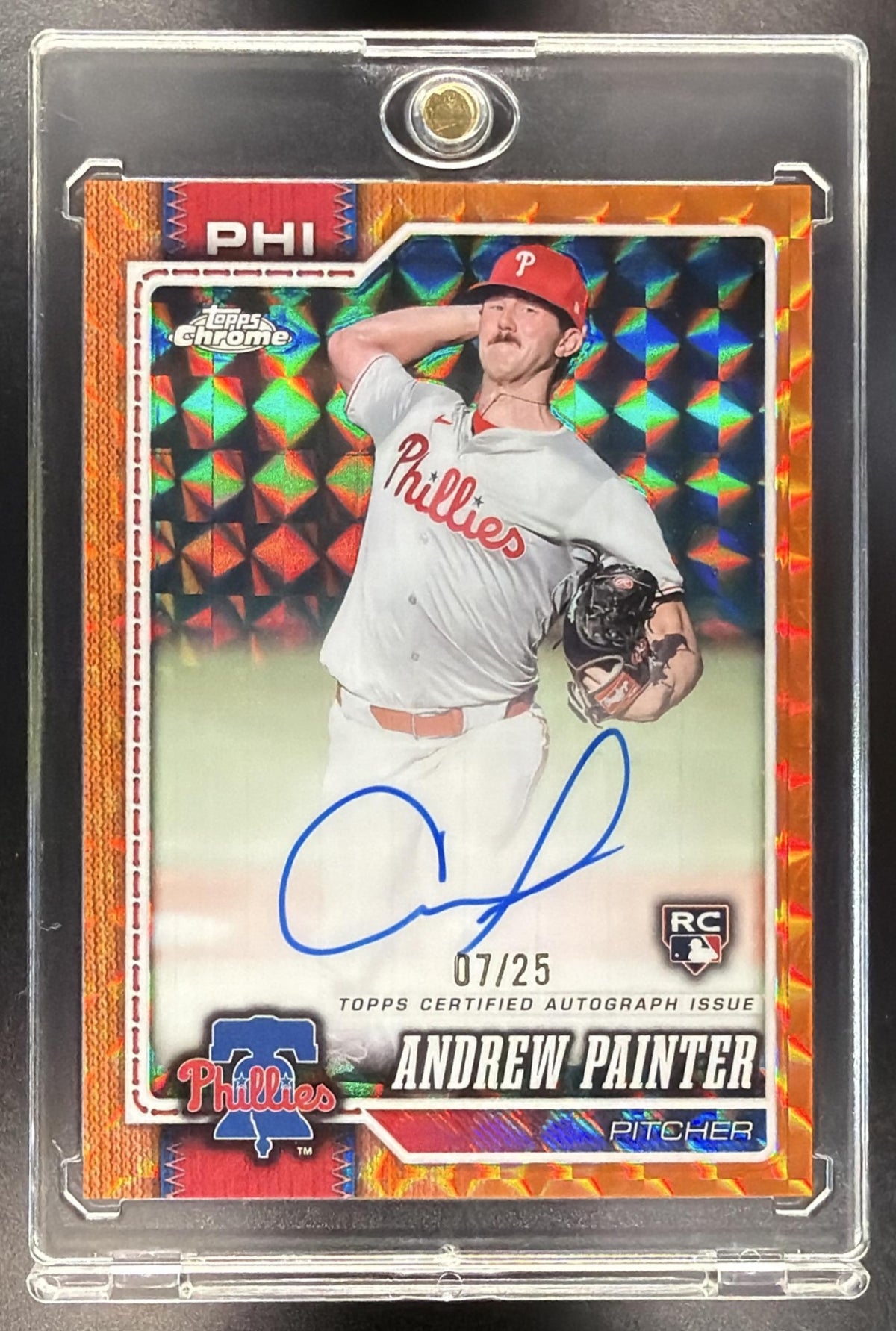 2026 Topps Chrome Andrew Painter #RA-AP Rookie Auto Orange Refractor 7/25 RC