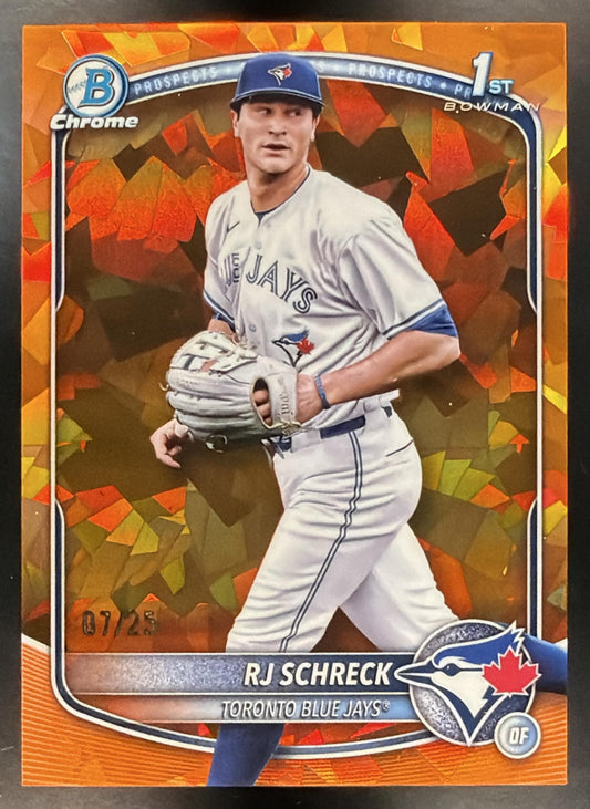 2025 Bowman Chrome Sapphire RJ Schreck #BCP-181 Orange Refractor 7/25 1st Prospect