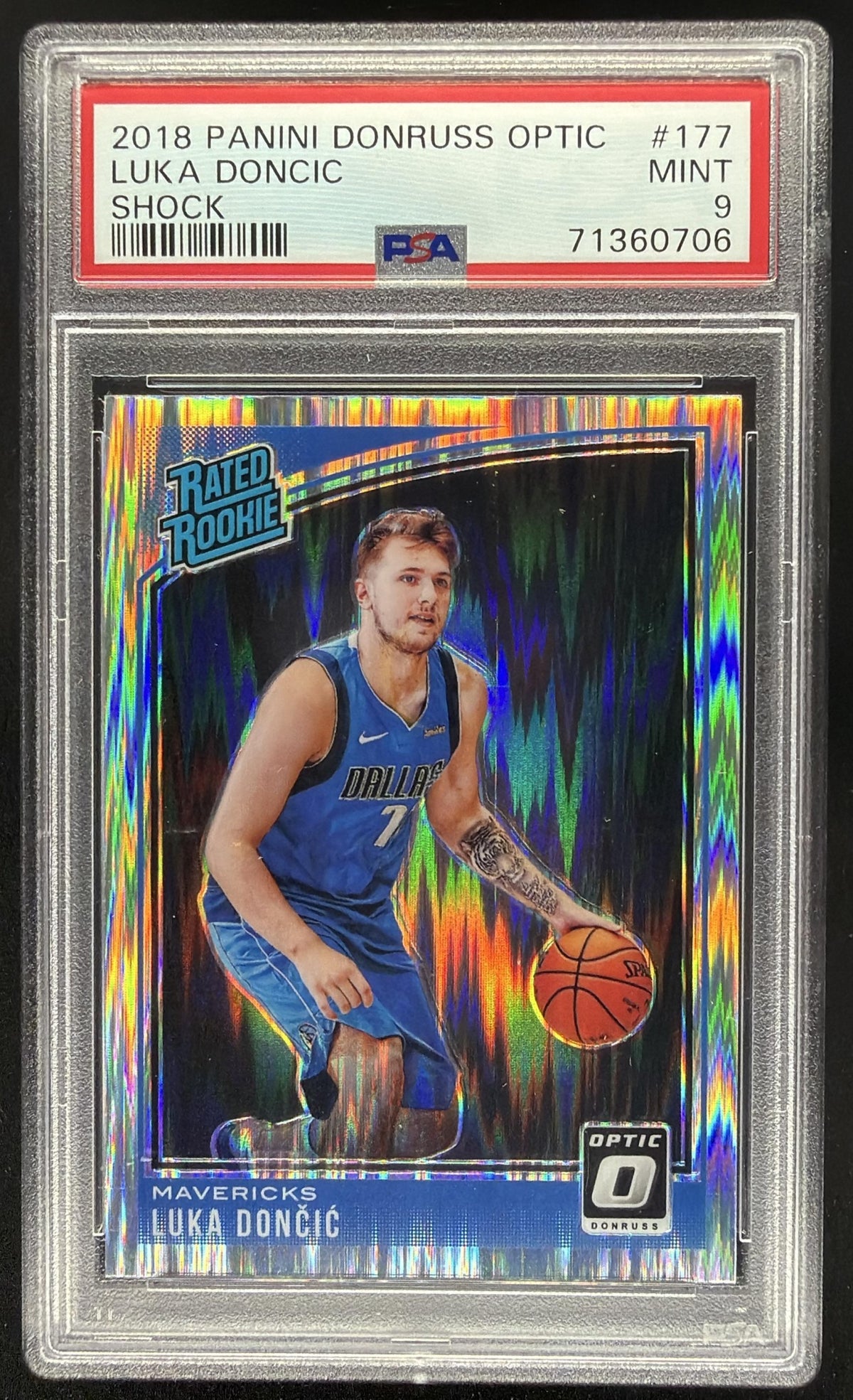 2018-19 Panini Donruss Optic Luka Doncic #177 Shock RC PSA 9