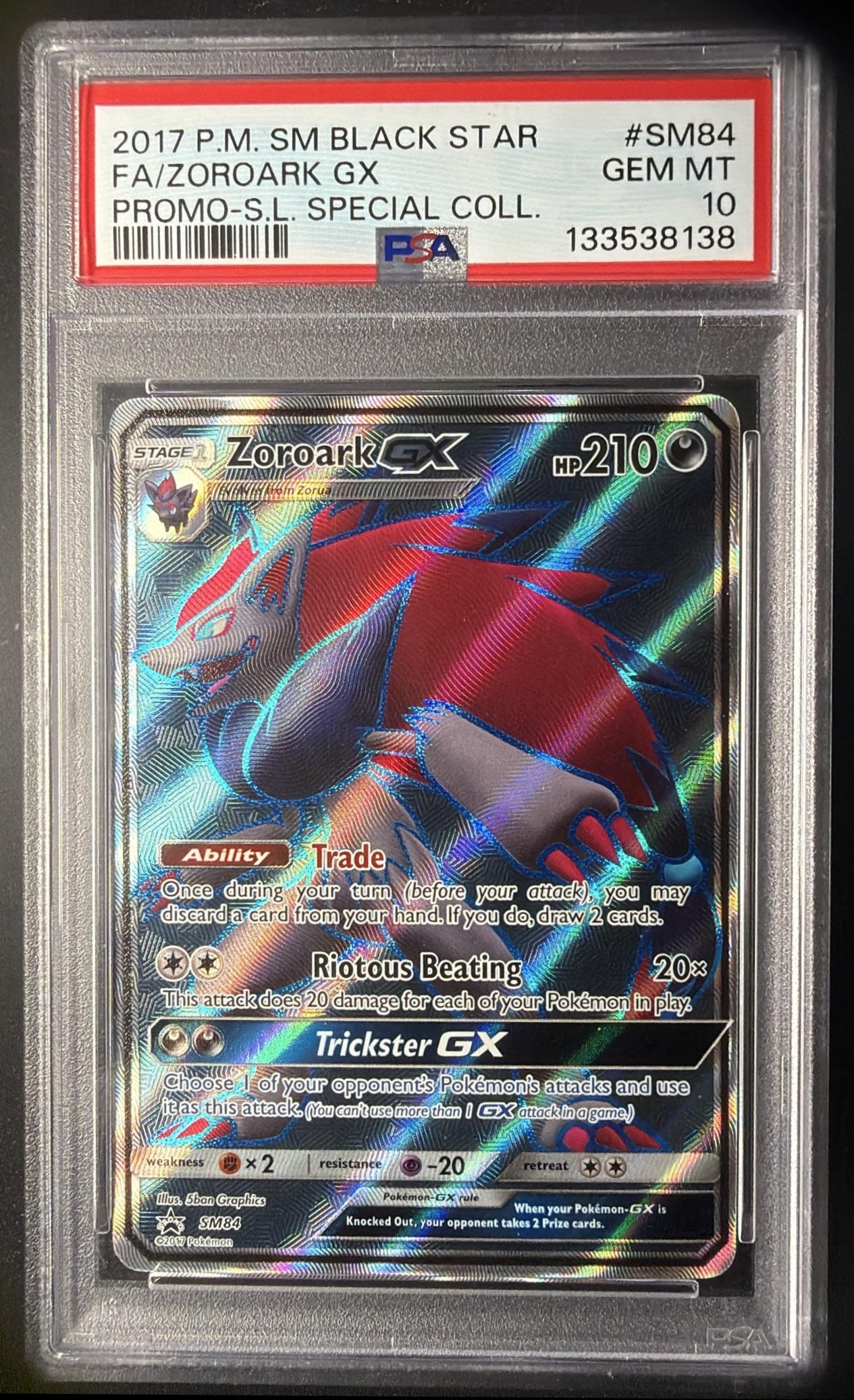 2016-19 Pokemon SM Black Star Promos Zoroark #SM84 PSA 10
