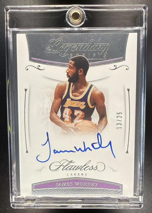2020-21 Panini Flawless James Worthy #LEG-WOR Legendary Scripts 13/25 Auto